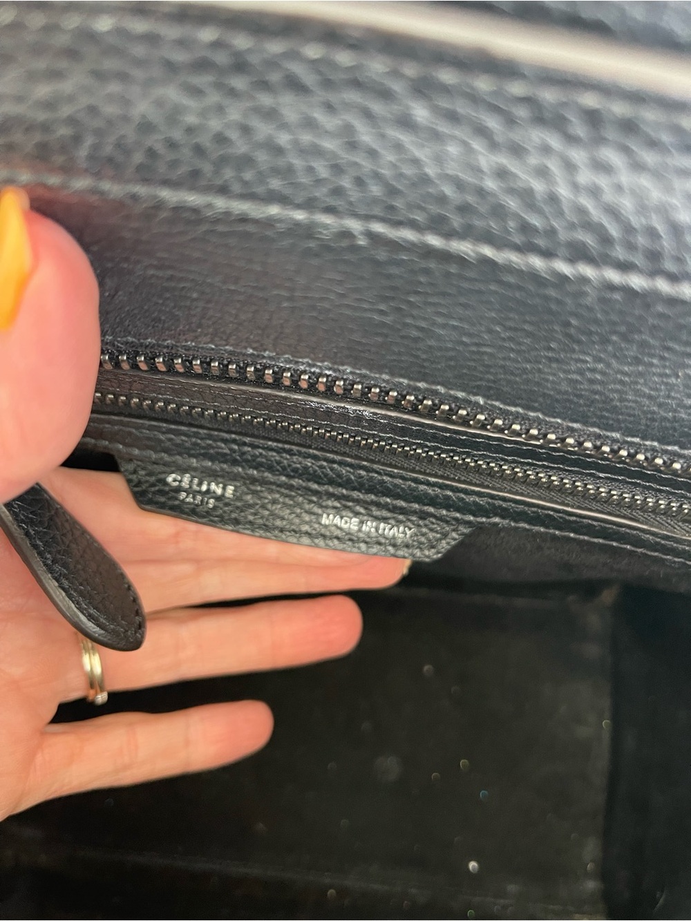Celine Black Pebbled Leather Micro Luggage Tote - Picture 9 of 16